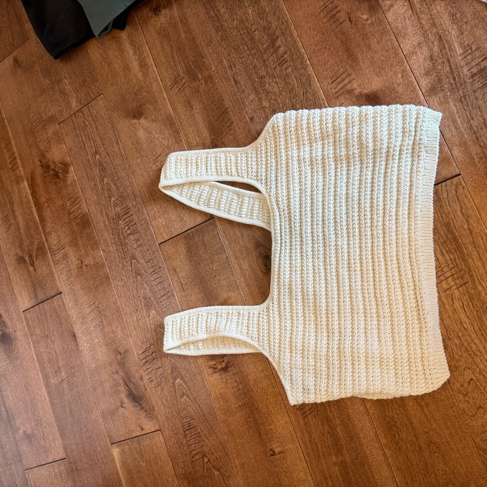 H&M Cream Knit Sleeveless Top